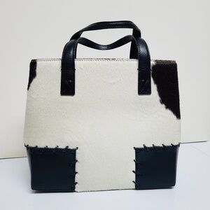 Rare Vintage Cole Haan Cowhide Top Handle Handbag